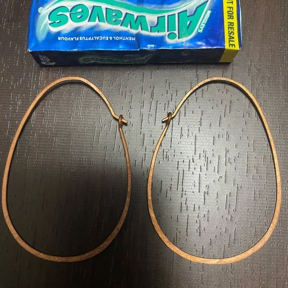 Handmade, Hammered, Copper Hoops - Picture 6 of 9